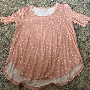 Maurice’s V-neck Pink Polka Dot Tee